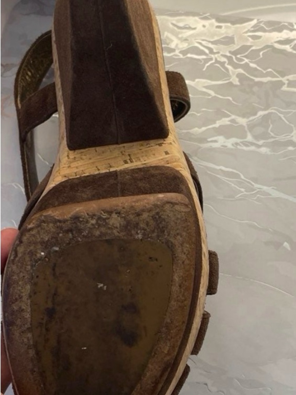 Prada Brown Suede Studded Slingback Sandals - Picture 4 of 5